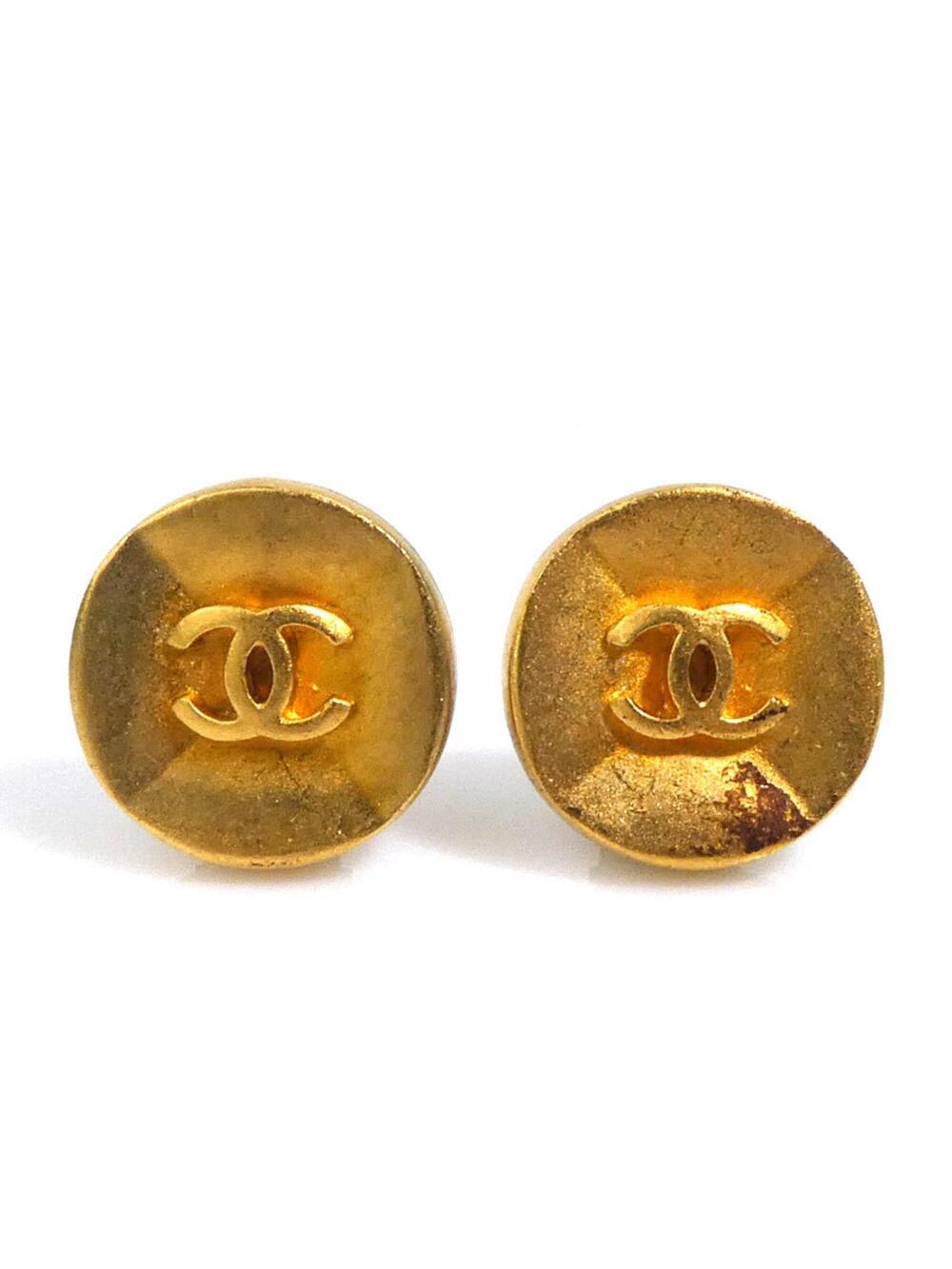Chanel Cc Logo Clip-On Earrings Gold- #347151C57B